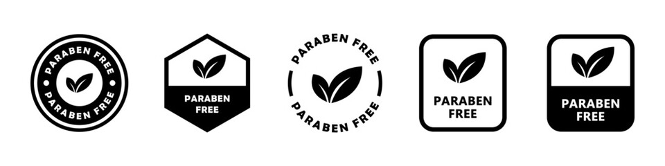 Paraben Free - vector signs for product packaging label.
