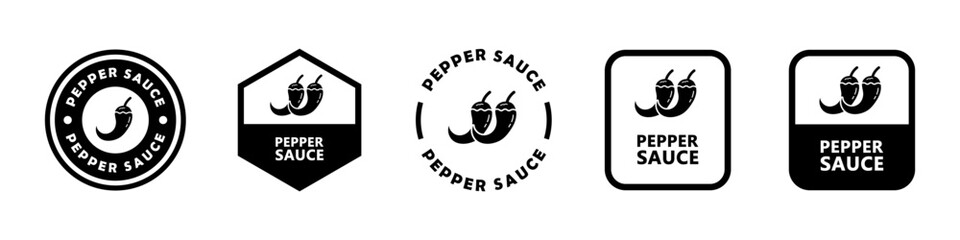 Pepper Sauce - vector signs for product packaging label.