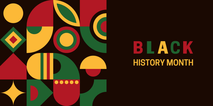 Black history month banner, background. African holiday concept template design for poster, flyer, label, card. Vector illustration