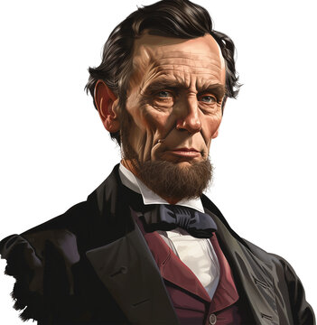 A classic portrait of Abraham Lincon, dressed in vintage fashion.