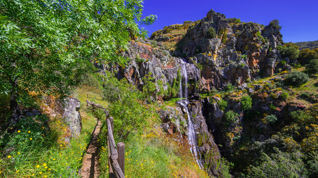 Faia da &Aacute;gua Alta Waterfall Walking Route, Douro International Natural Park, ZEC, ZEPA, Biosphere Reserve, Portugal, Europe