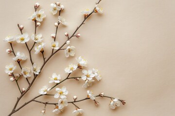 Serene cherry blossoms on a pastel background