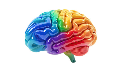 Colorful brain on a transparent background