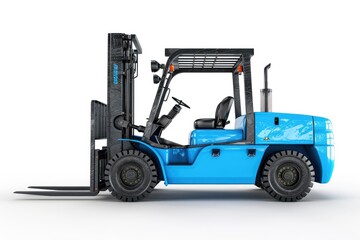 Fototapeta premium Forklift with a white background and blue color