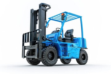 Forklift with a white background and blue color