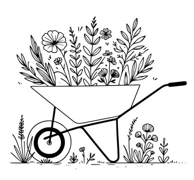 Wheelbarrow clip art preview