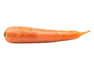 Fresh organic carrot isolated on white background. Vibrant orange vegetable, perfect for healthy eating, cooking, and raw consumption.