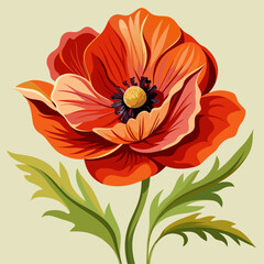 Vector illustration of red poppyfor the design of banners, invitations and postcards.	