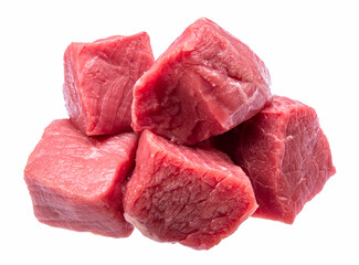 Beef cuts isolated on white background. File contains clipping paths.