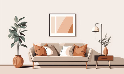Minimalist Home Decor in a Limited Color Palette isolated vector style illustration © Влада Яковенко