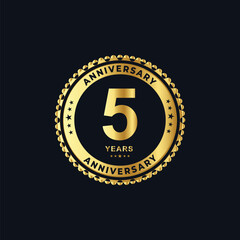 Fototapeta premium 5 years anniversary celebrations logo design concept. Vector templates