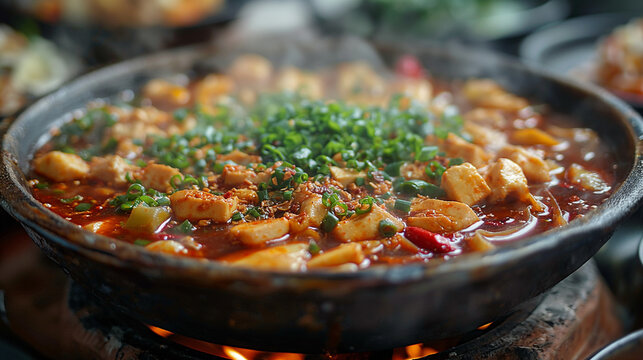 Cooking vegetable soup in saucepan, comfort food and homemade meal concept