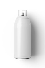 Blank Hair Spray Bottles with Clear Caps on a White Background