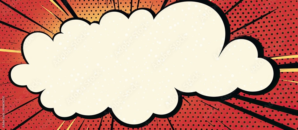 Poster speech bubble design on white paper with copy space image, perfect for retro comics and design eleme
