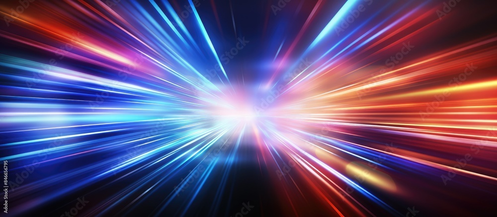 Leinwandbilder blurry colorful motion lights in abstract graphic design with copy space image.