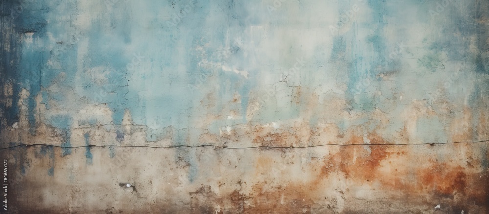 Poster a weathered wall with faded paint creates an artistic backdrop for your copy space image.