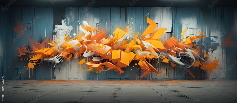 Aufkleber graffiti street art culture with spray paint creating an abstract concept with a copy space image.