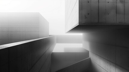 Striking Minimalistic Abstract Architecture Desktop Wallpaper with Clean Lines and Geometric Shapes in Monochromatic Palette, Emphasizing Modernity and Simplicity
