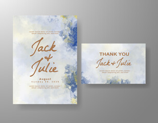 Wedding invitation with abstract watercolor background