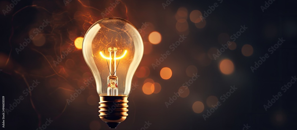 Poster antique light bulb with copy space image available.