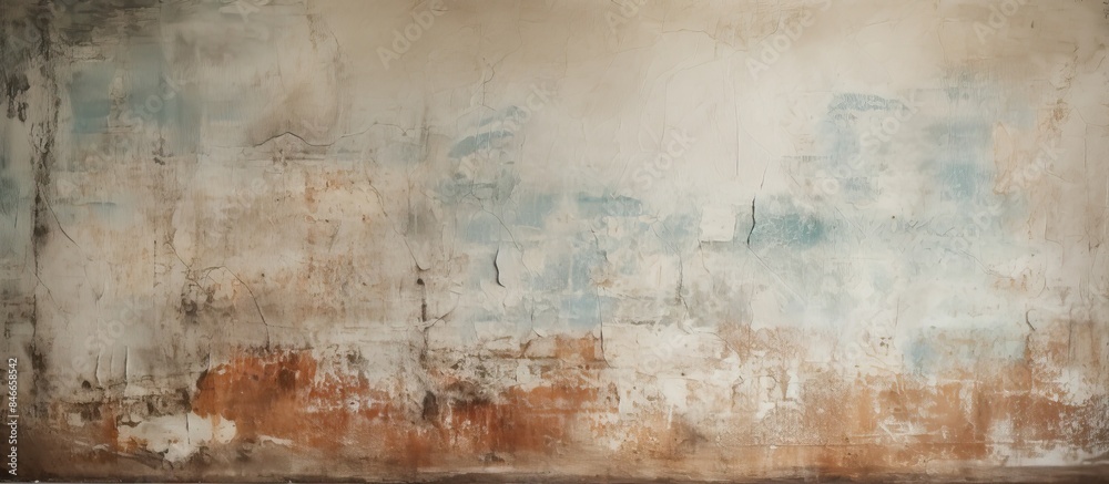 Poster a weathered wall with faded paint creates an artistic backdrop for your copy space image.