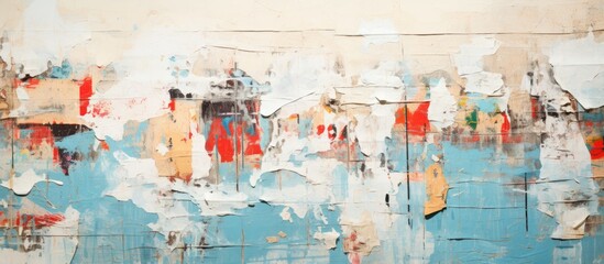 Utilize a collage of torn billboard paper remnants for a creative background or print project, perfect for digital crafting with copy space image.