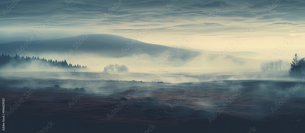Poster Extensive mist with room for text or graphics in image. with copy space image. Place for adding text or design