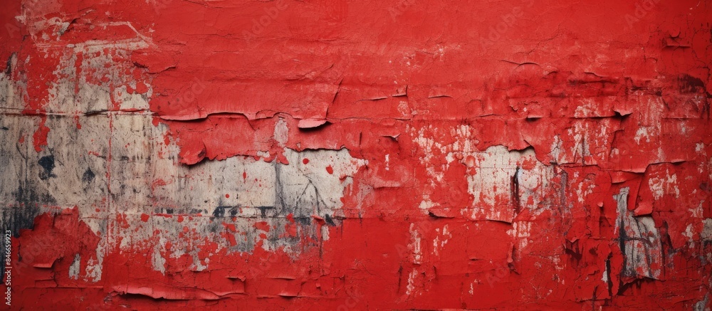 Poster torn red urban poster texture with copy space image on the street.