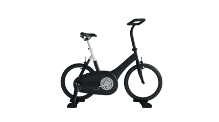 isolated exercise bike on transparent png background