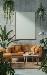 interior of a living room with a window