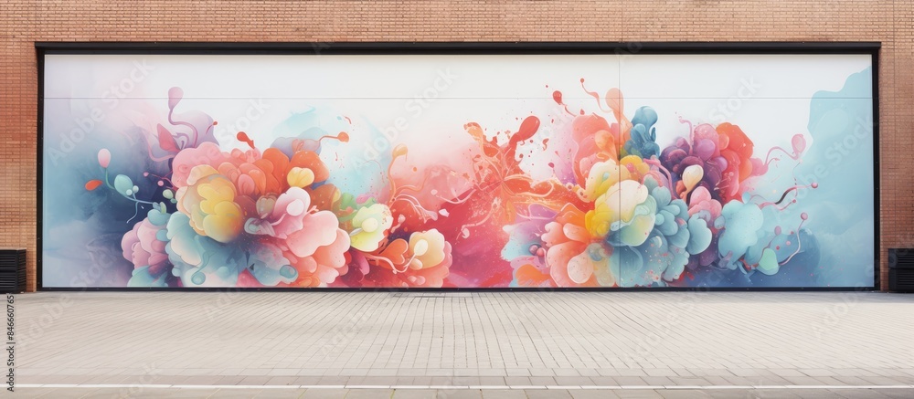 Poster Street wall displaying a mockup with abundant copy space image.