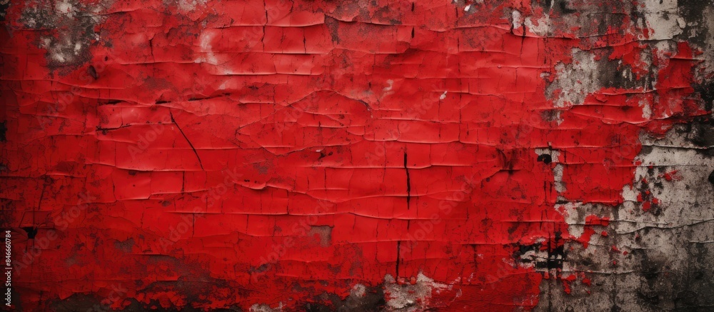Poster torn red urban poster texture with copy space image on the street.