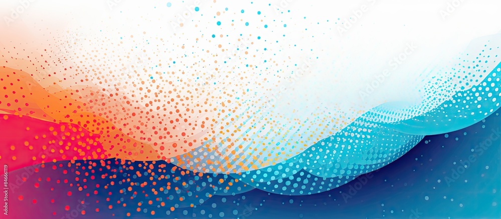 Poster Abstract halftone dot pattern texture on halftone background with a copy space image.