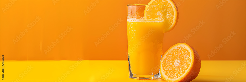 Wall mural Orange Juice in Tropical Setting