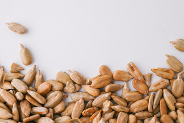 Background of peeled sunflower seeds