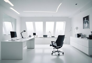 minimalist interior design style futuristic home office sleek furniture state of the art technology