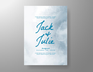Wedding invitation with abstract watercolor background