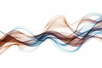 Brown and blue smoky waves on white, creating a soft, flowing abstract background.