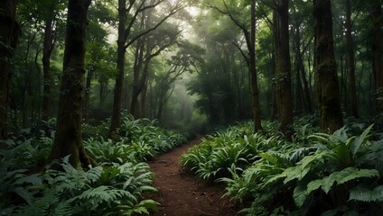 Fototapeta premium A magical realm where sentient greenery holds the key to restoring balance in nature ai_generated