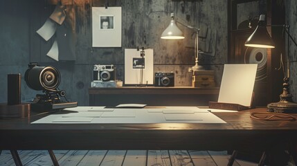 Vintage Photographer's Darkroom Blank Business Cards Photo Reels and Classic Camera