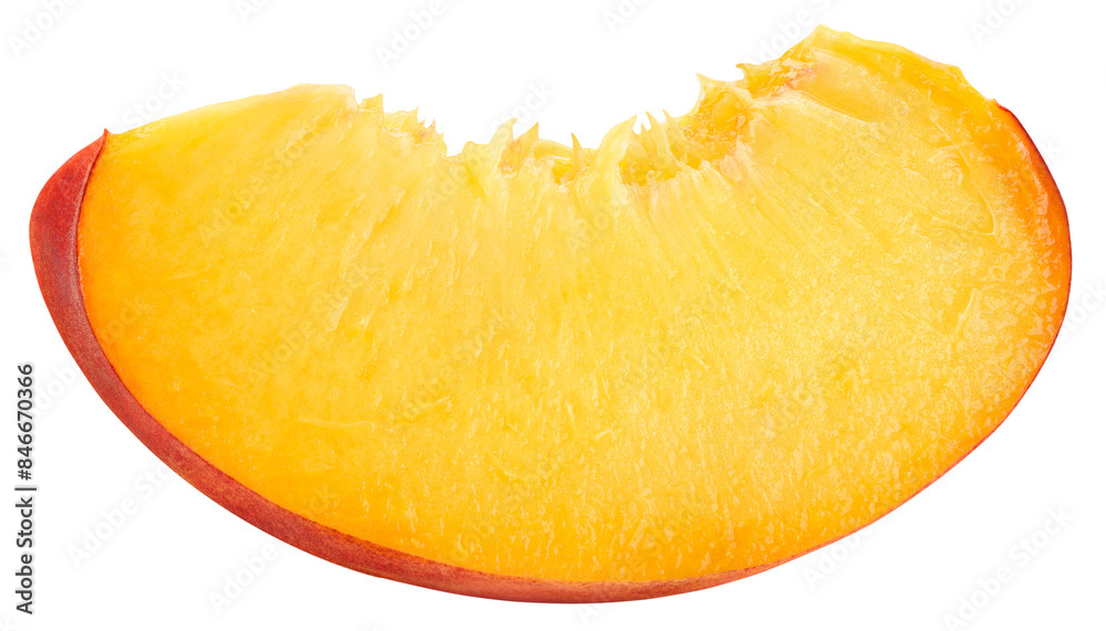 Wall mural peach slice isolated png. peach slice on transparent background. png format. cut peach no background