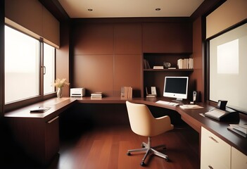 minimalist interior design style futuristic home office sleek furniture state of the art technology
