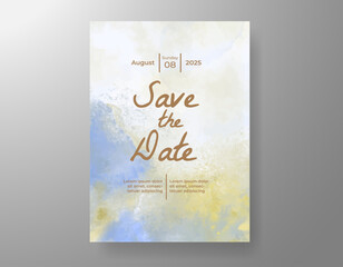 Wedding invitation with abstract watercolor background