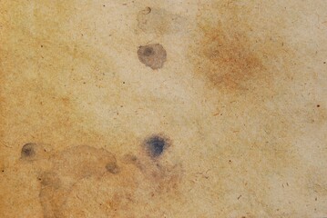 A sheet of old brown paper texture with some blots as background