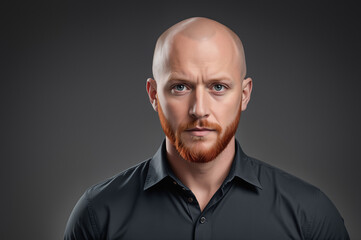 Obraz premium red bearded male portrait black and white