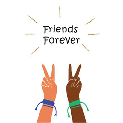 Friendship Day Greeting card  vector white background