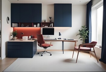 minimalist interior design style futuristic home office sleek furniture state of the art technology