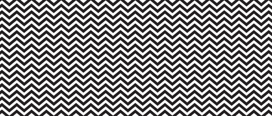 Zigzag pattern. Horizontal black and white zig zag lines. Parallel jagged stripes texture. Minimalistic geometric print. Vector graphic illustration