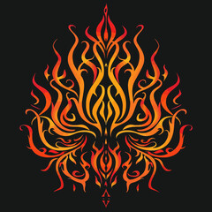 Fire Symmetrical Illustration Tribal