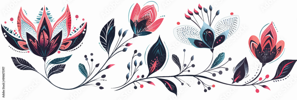 Canvas Prints tribal vector flower isolated 